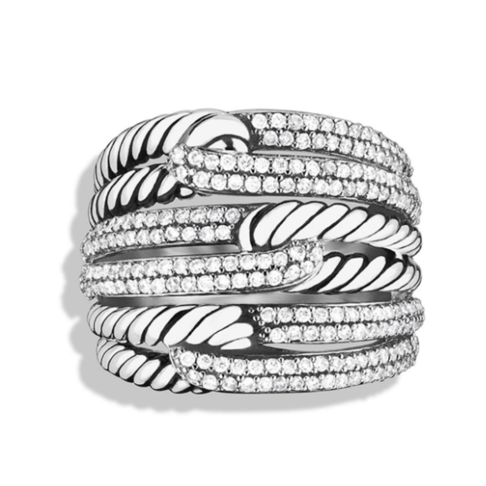 David Yurman Triple-Loop Ring with Diamonds